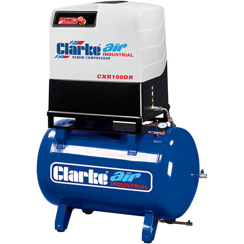 Clarke Clarke CXR100DR 37.1cfm 270 Litre 10HP Industrial Screw Compressor With Dryer (400V)
