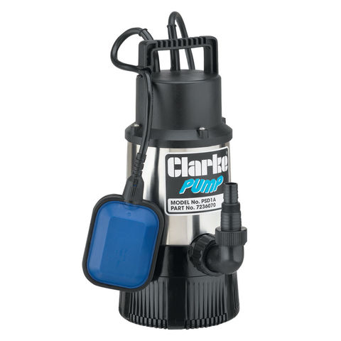 Clarke Clarke PSD1A 1¼" 800W 91Lpm 30m Submersible Head Stainless Steel Clean Water Pump with Float Switch (230V)